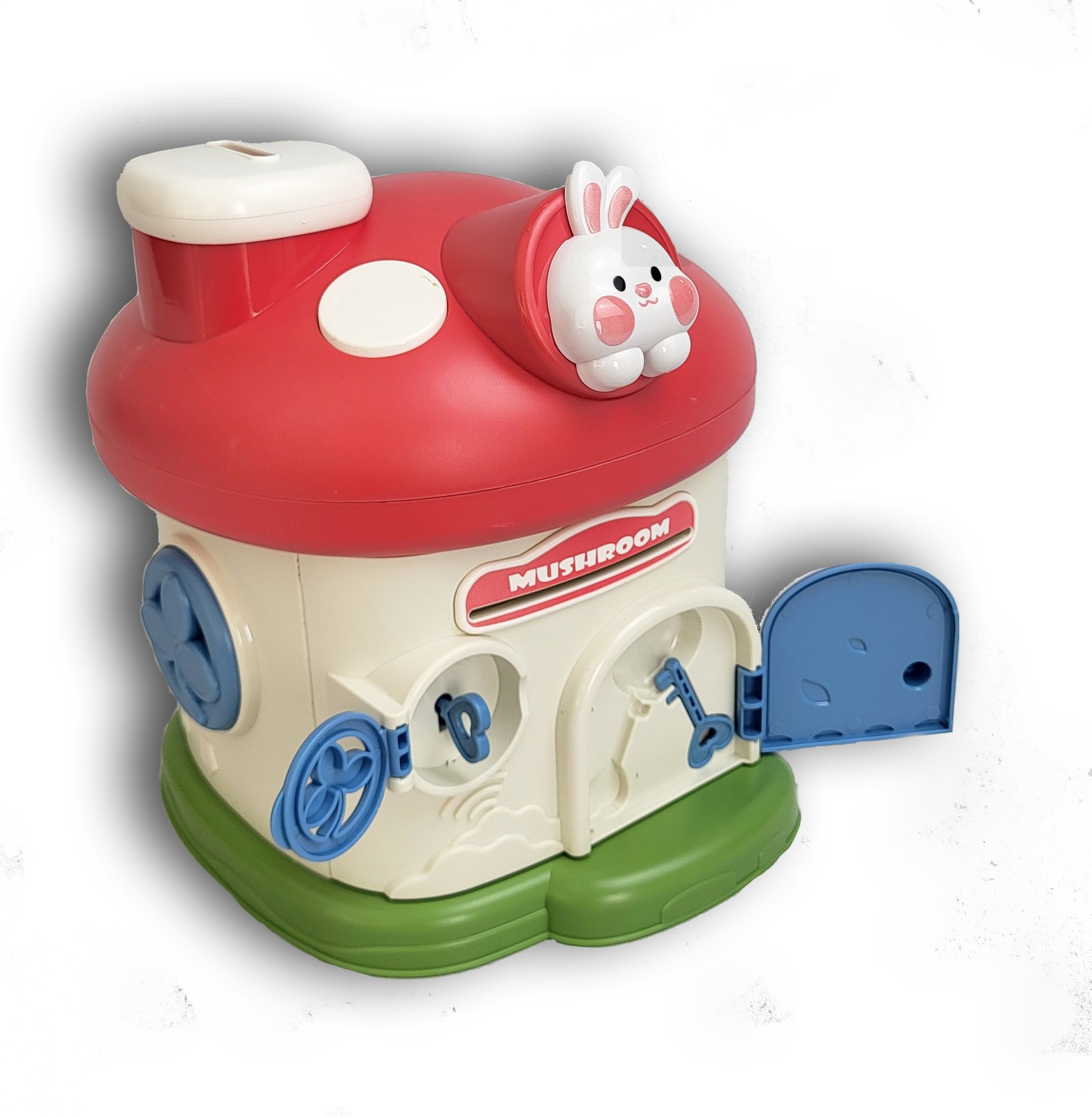Mushroom House Piggy Bank Kids Secure Lock Money Box 2 Keys BPA Free ASTM