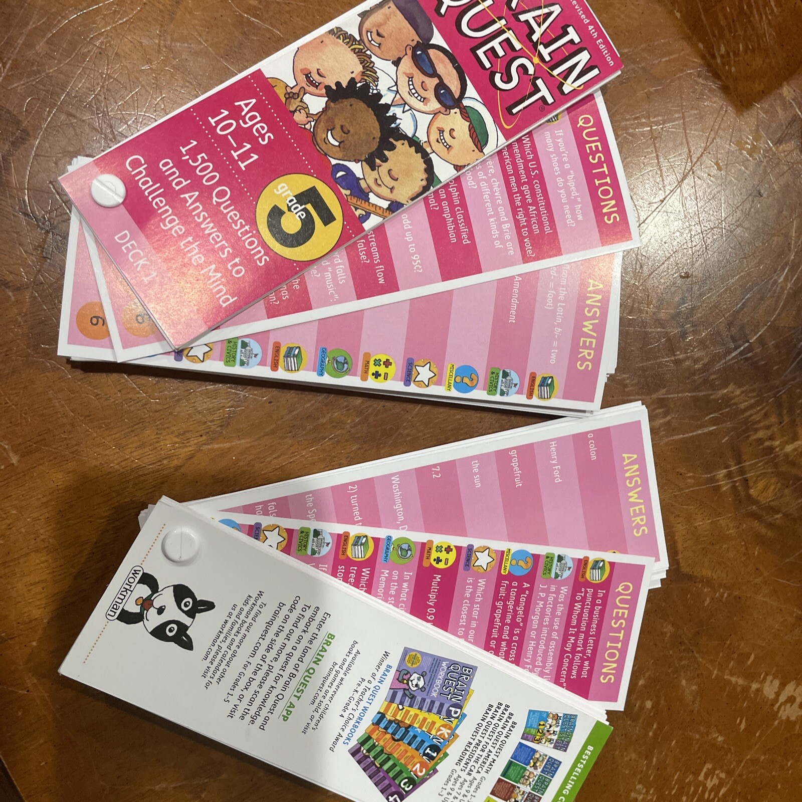 Brain Quest Decks Fourth Edition – 4th & 5th Grade Q&A Cards : 1,500 Questions