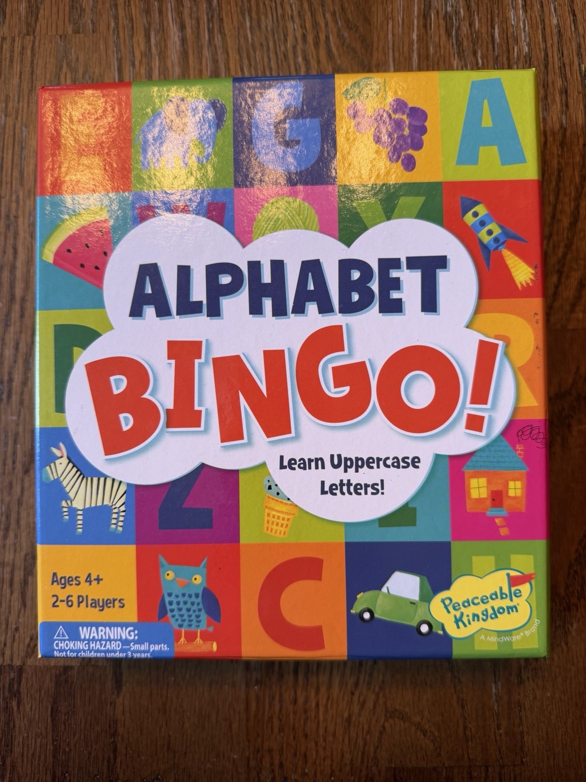 Peaceable Kingdom Alphabet Bingo Uppercase Letters Toddler Learning Game
