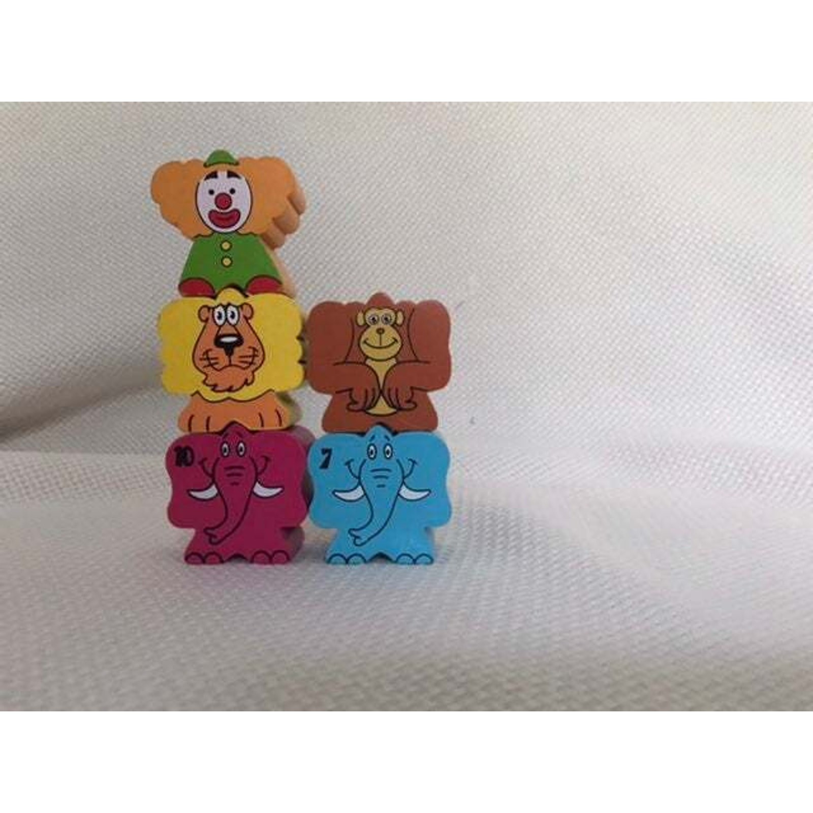 Colorful Wooden Block Circus Elephants – Animals for stacking and creative play