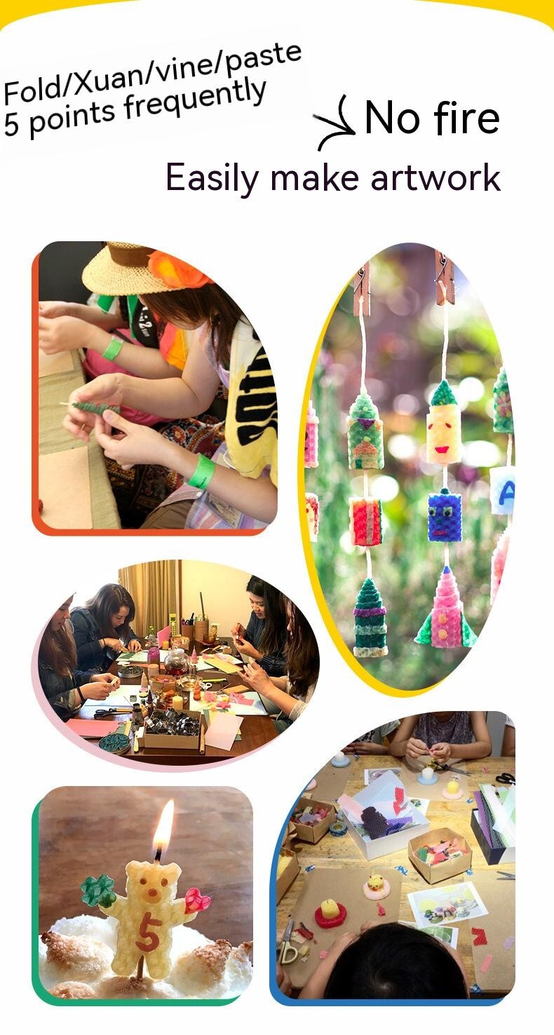 DIY Beeswax Candle Making Kit Colored Creative Wax Craft Educational Toy Gift AU