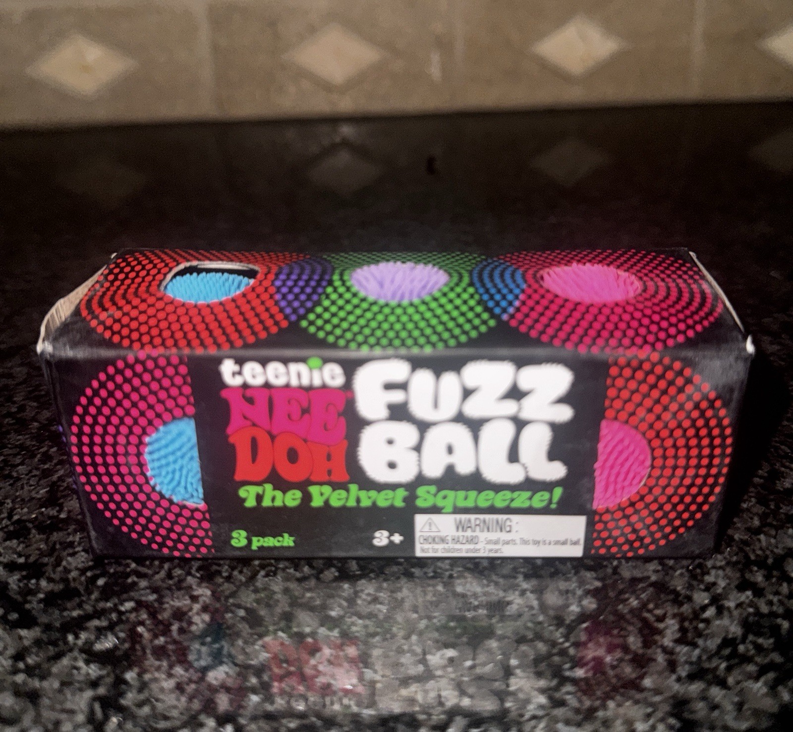 NeeDoh Teenie Fuzz Ball 3 Pack Mini Nee Doh Fuzzballs – Random Colors