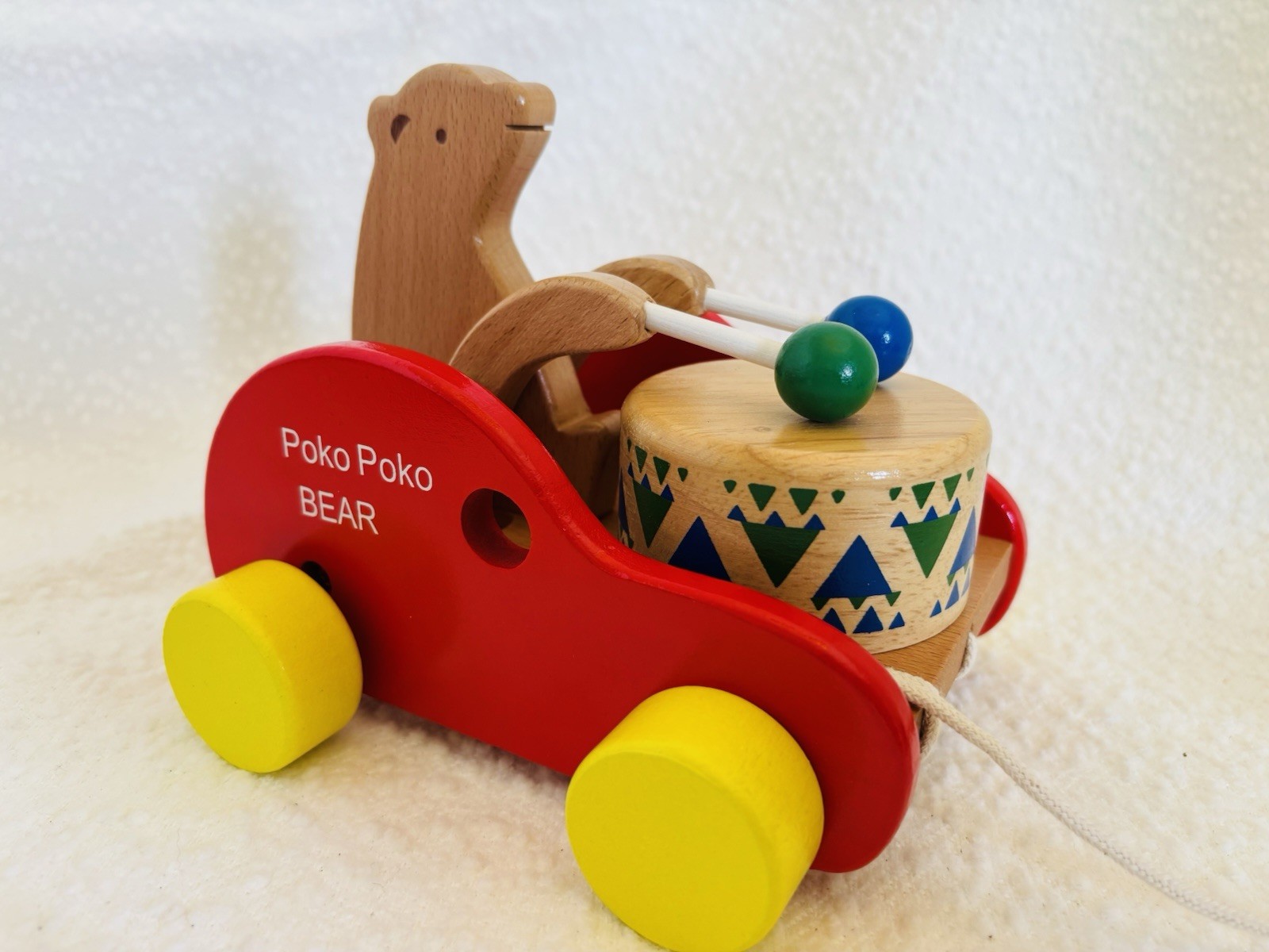 PokoWooden Walkers Bear Toy Push Pull Toy Walking Toys For Baby Car Toy Baby Tod