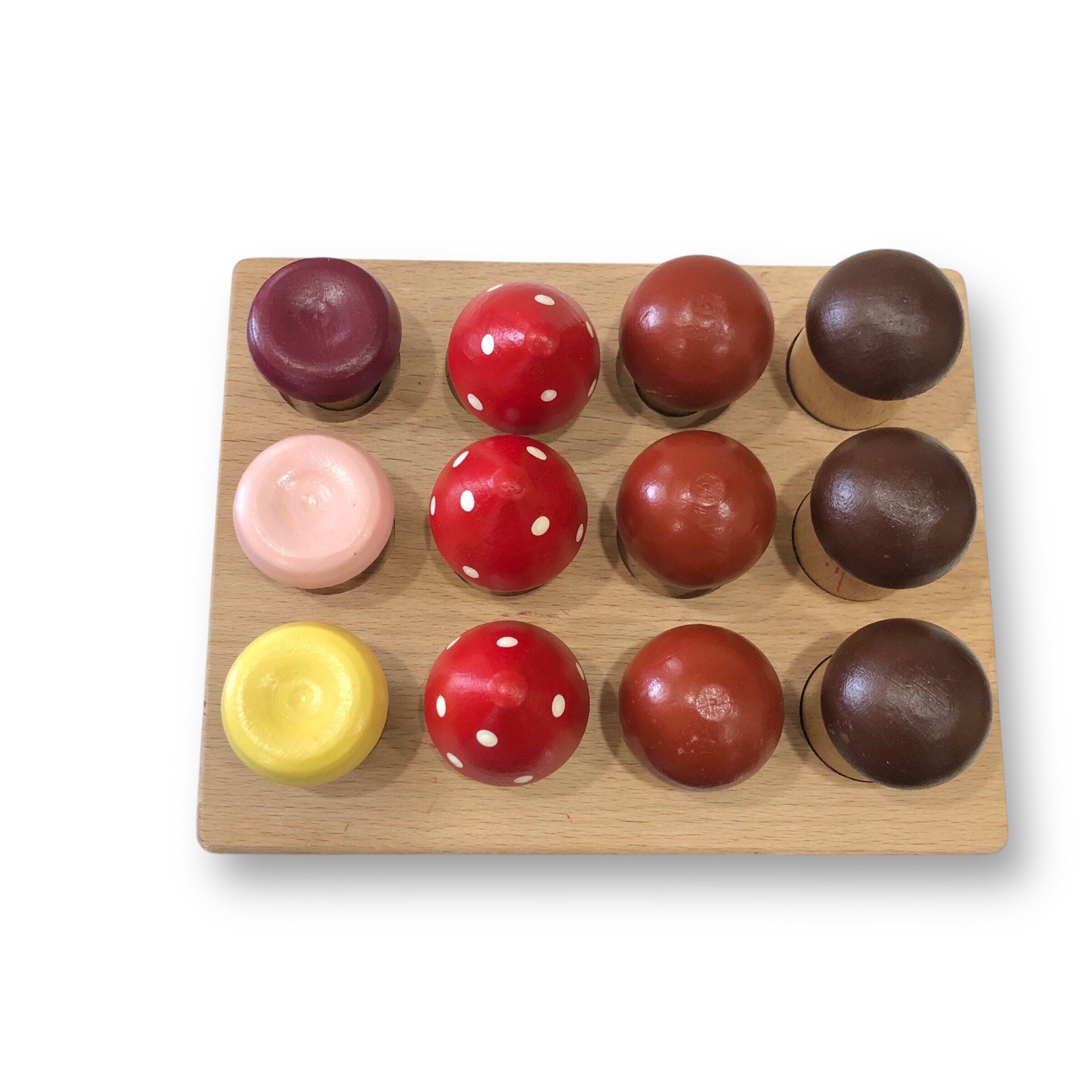 Montessori Inspired Mushroom Sorting Board Set Education Toy Dexterity Counting