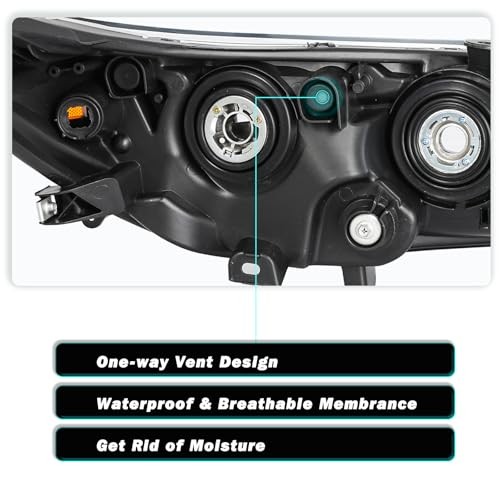 13-15 Toyota Avalon Halogen Headlights Pair OE-Style Black Right & Left