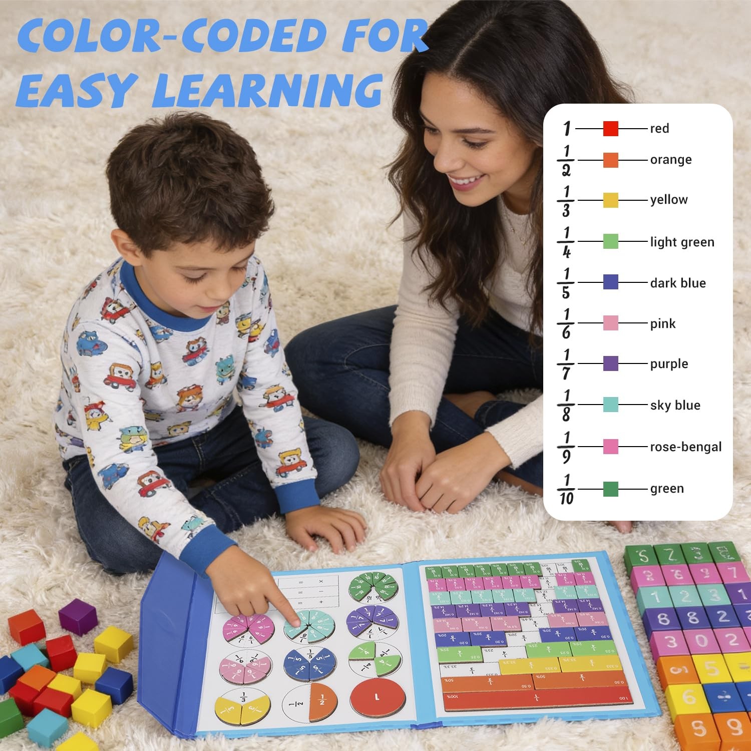 Magnetic Fraction Demonstration Book, Magnetic Fraction Educational Puzzle with