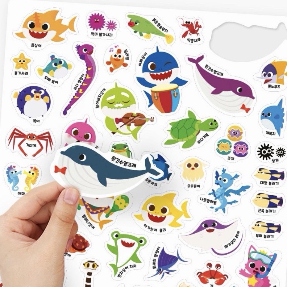 Baby Shark Reusable Sticker Bag Set 2pcs – Pinkfong & Vehicles