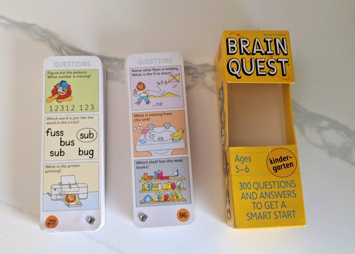 BRAIN QUEST Kindergarten Questions Decks 1 & 2 300 Flash Cards Age 5-6