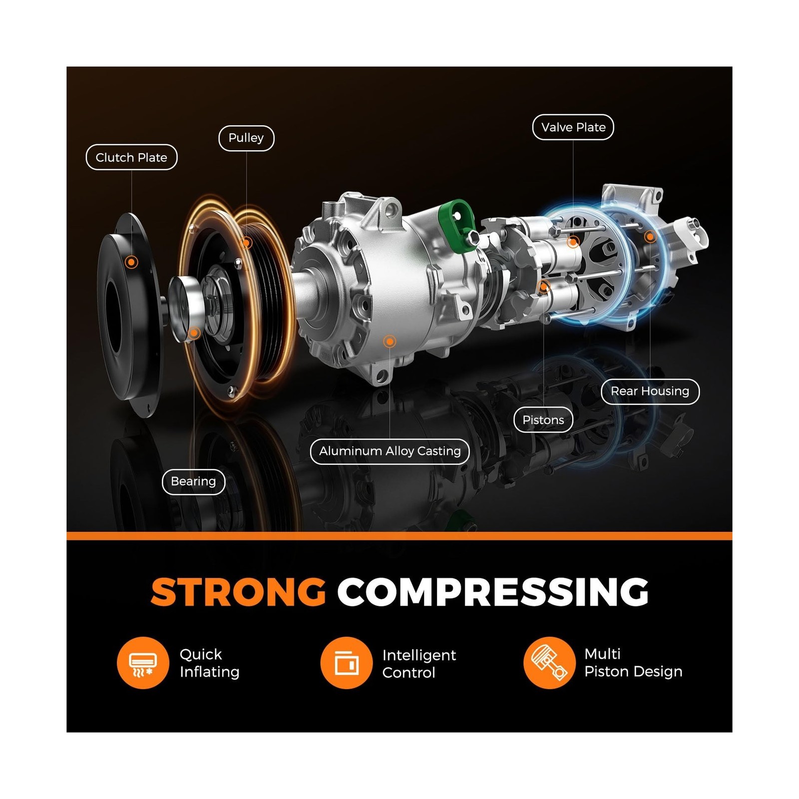 AC Compressor Compatible with Crosstrek 2016-2017 2.0L , 2014-2…