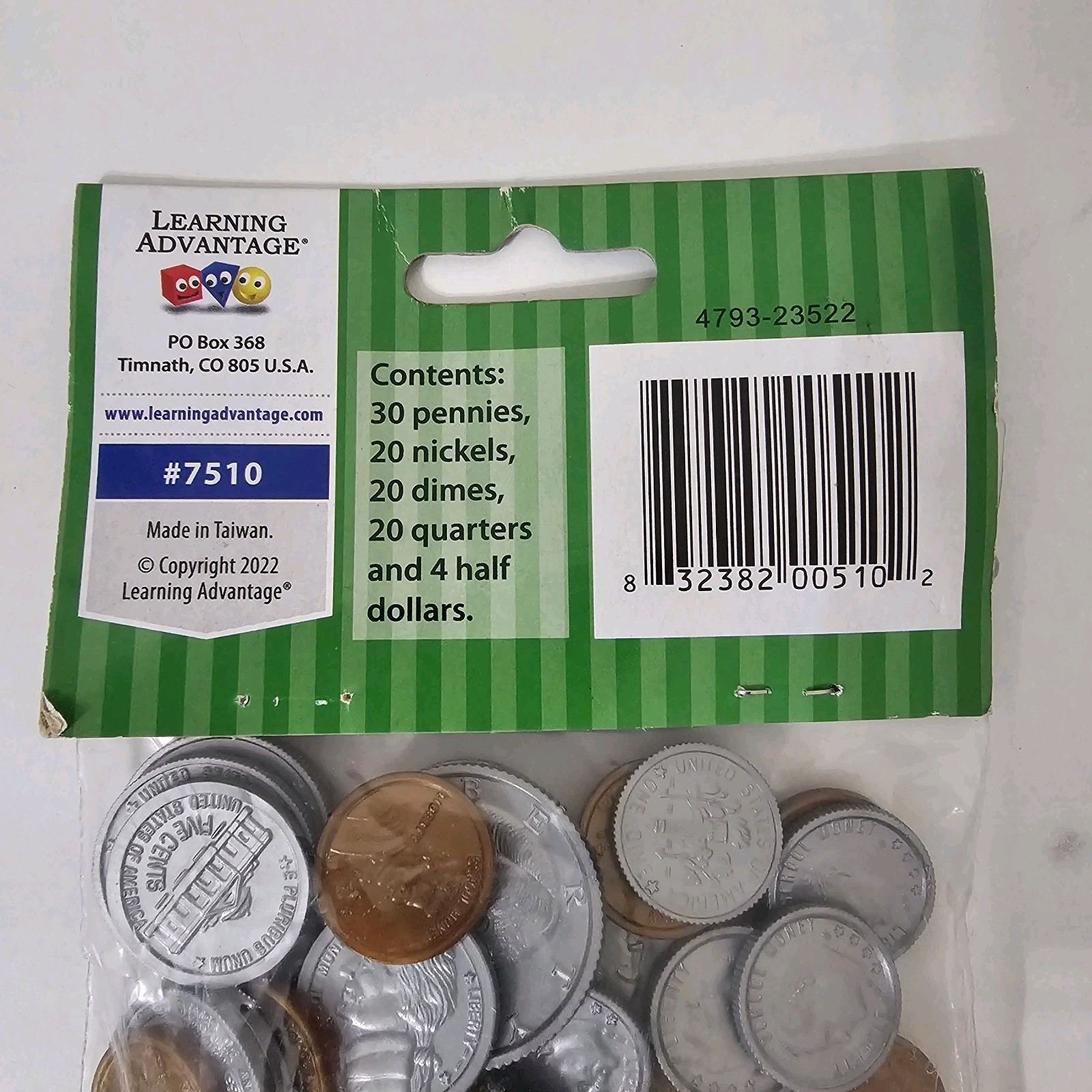 Learning Advantage Plastic Coin Set Realistically Detailed Set Of 100