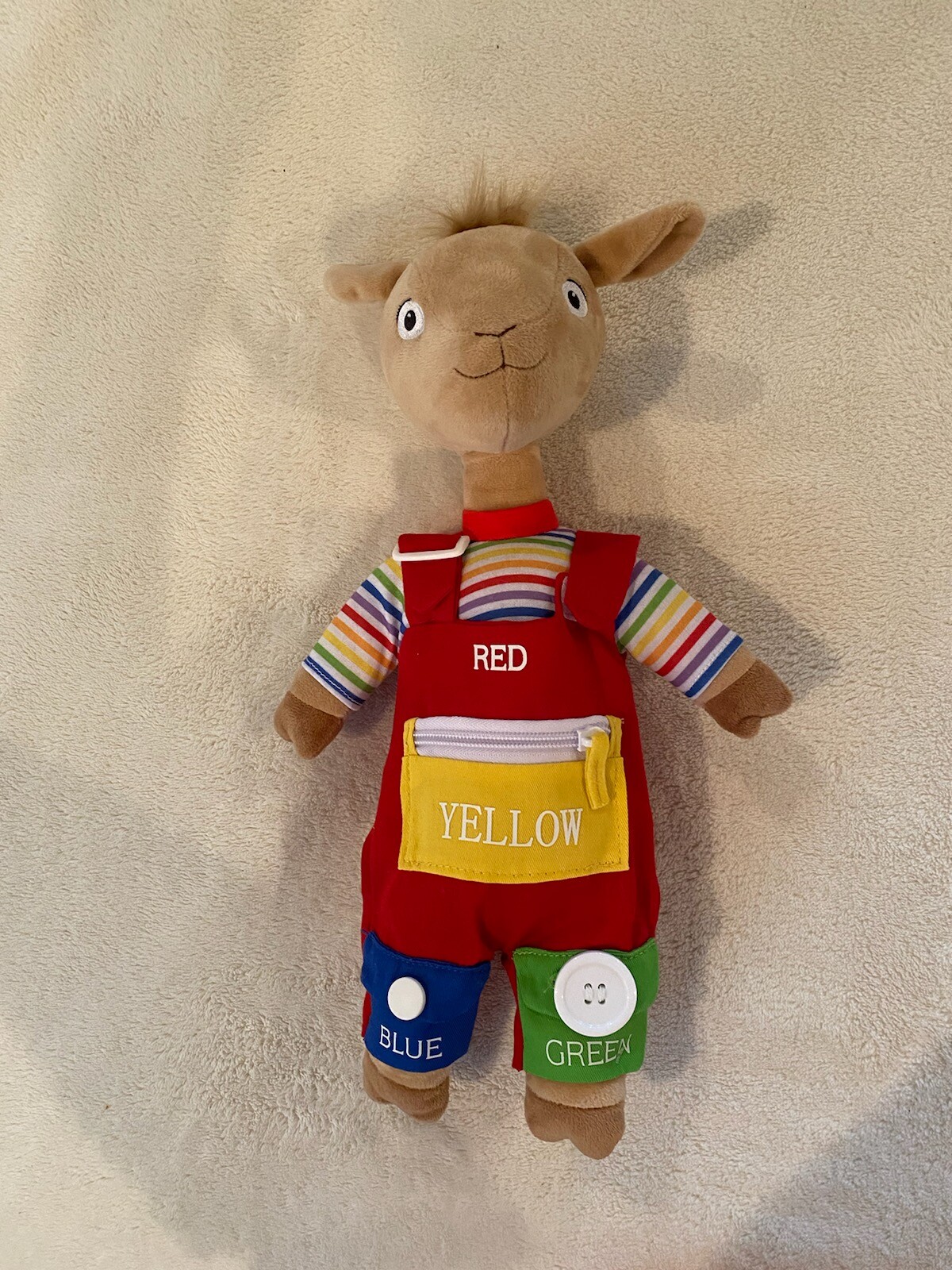Llama Llama Learning to Dress Plush Zip Snap Buckle Button Latch Stuffed Animal