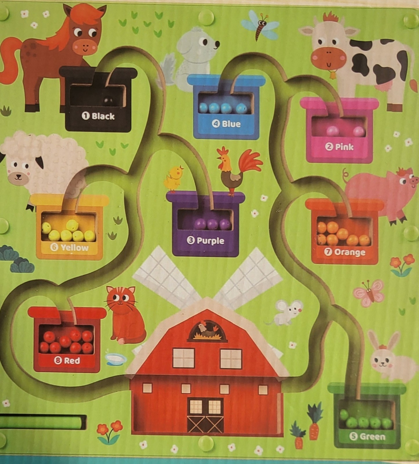 2 in 1 Double Side Magnetic Color & Number Maze, Magnetic Drawing Board Ages 3+