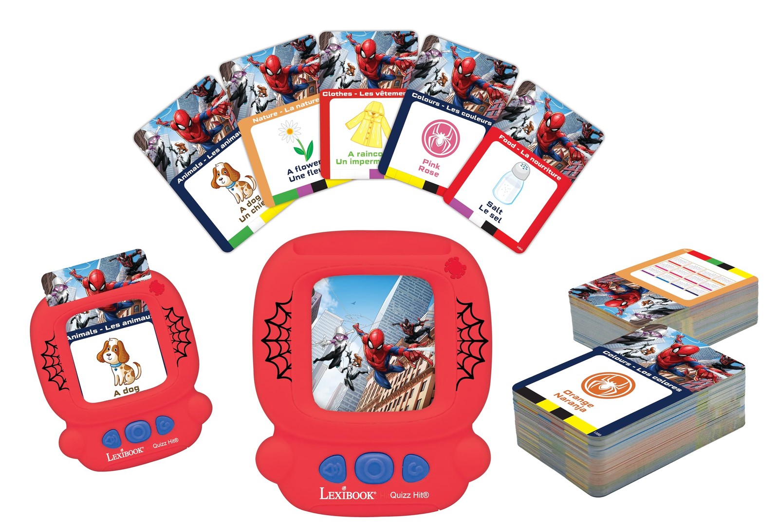 , Spiderman, Bilingual Interactive Card Reader, Spanish/English, 150 Double-S…