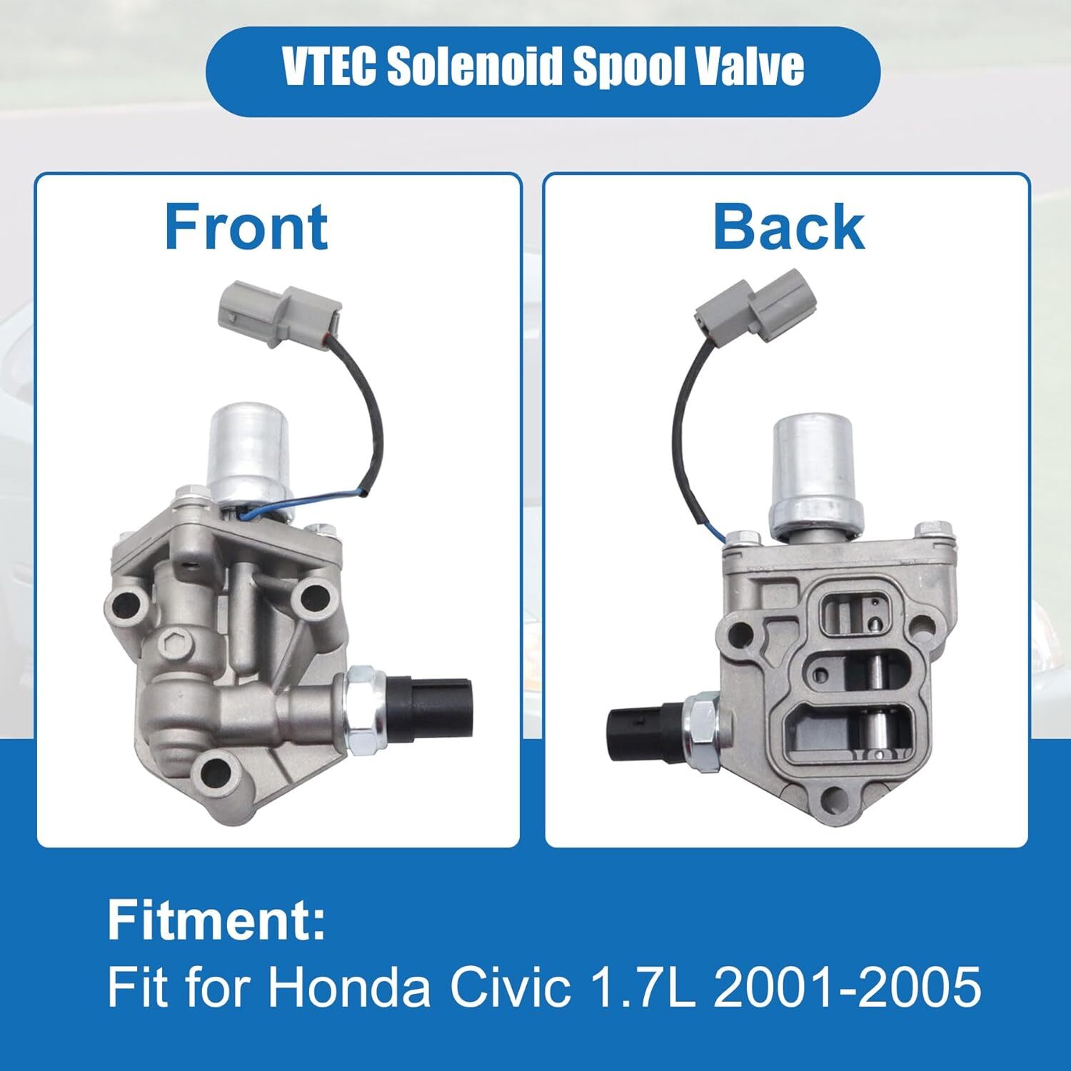 XQSMWF VTEC Solenoid Spool Valve With Gasket Compatible with Honda Civic 1.7L