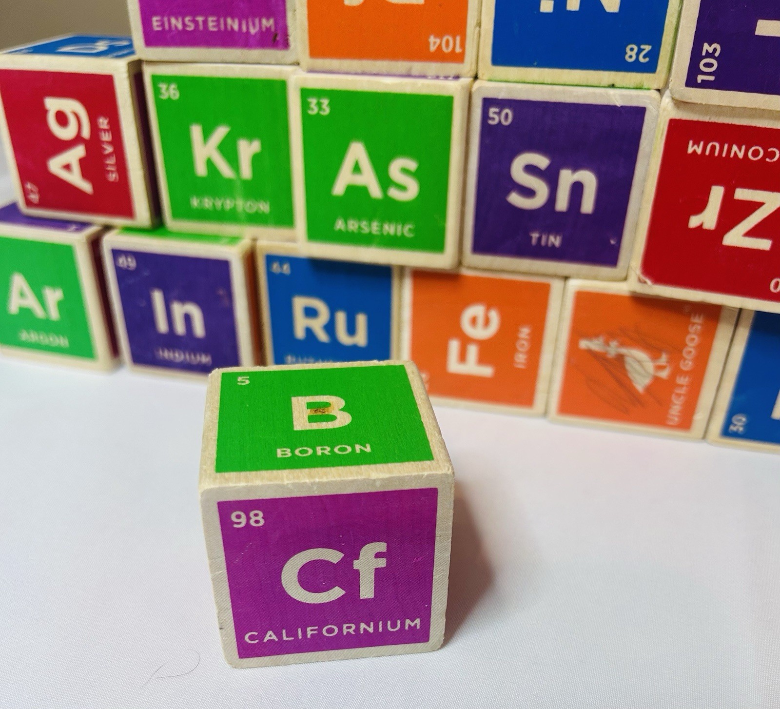 Uncle Goose Periodic Table of Elements Set Wood Blocks 1.75″ Chemistry 19 Blocks