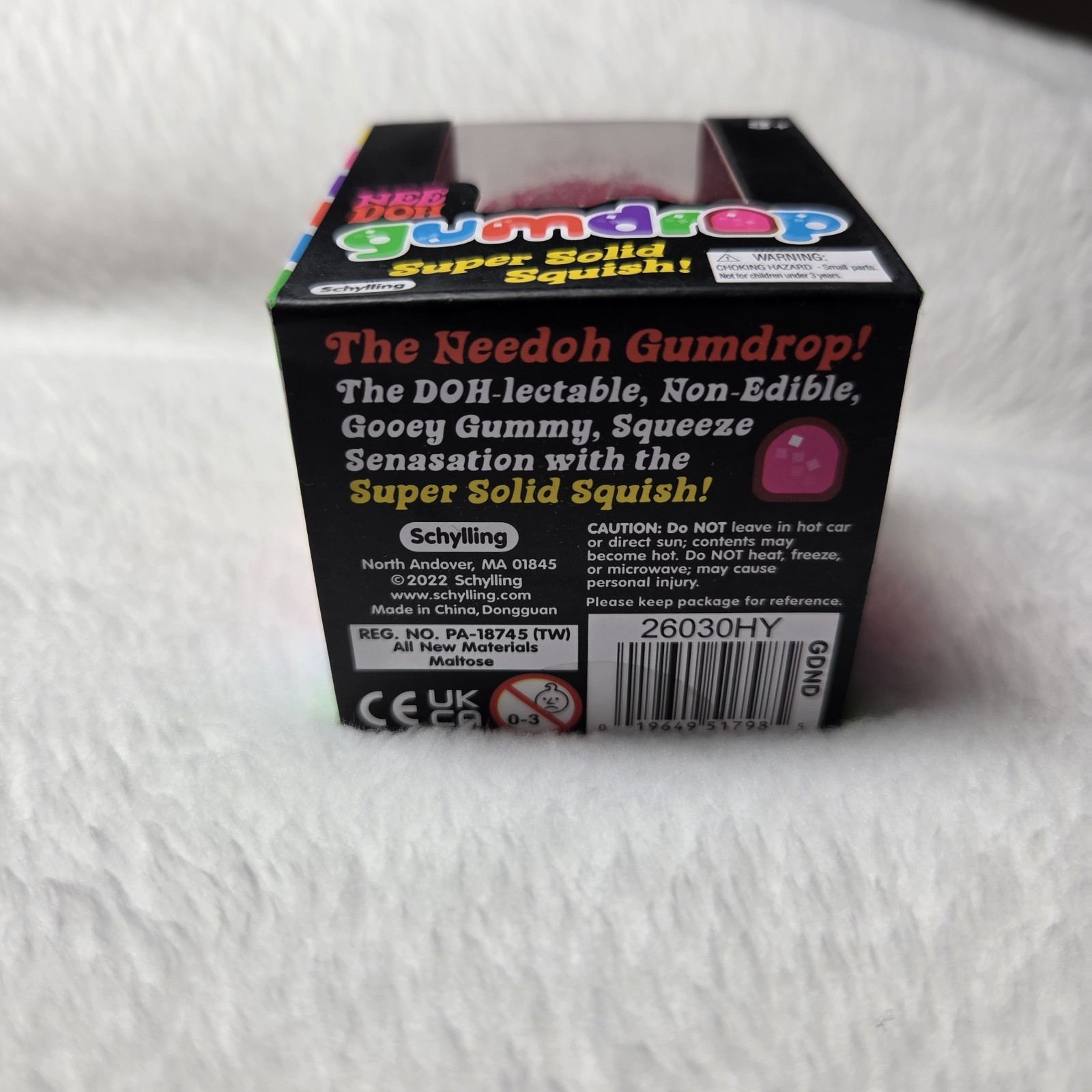 Authentic New Schylling NeeDoh Gumdrop Super Solid Squish Pink Ages 3+ Pink