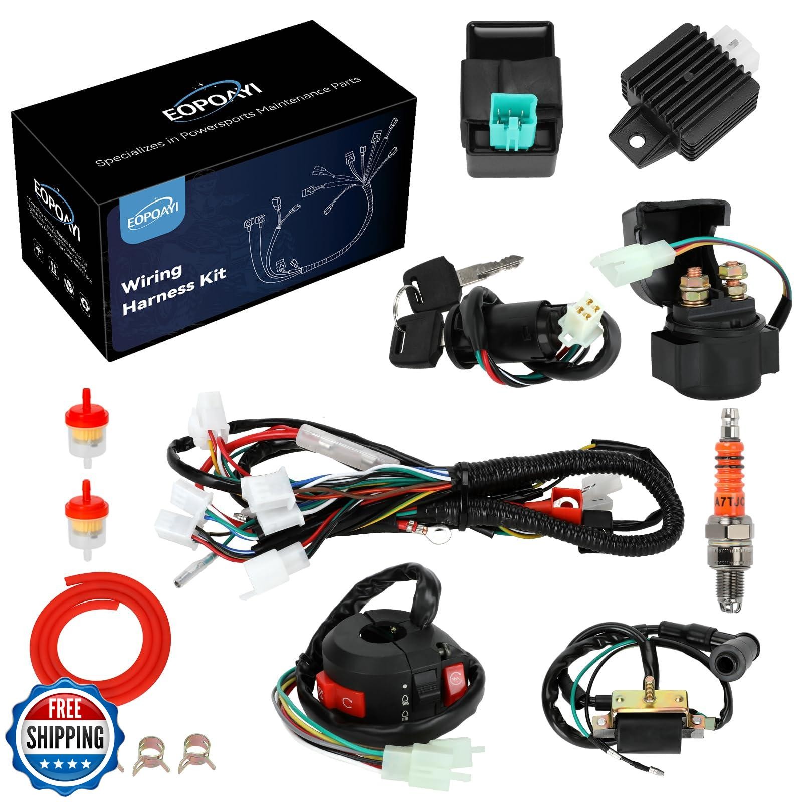 EOPOAYI Electric Wiring Harness Kit Compatible with Taotao Coolster 110cc 125