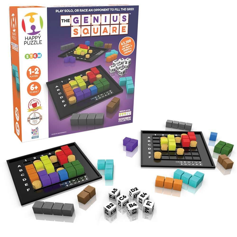 The Genius Square from Happy Puzzle Company – Game of 6×6, Multicolored
