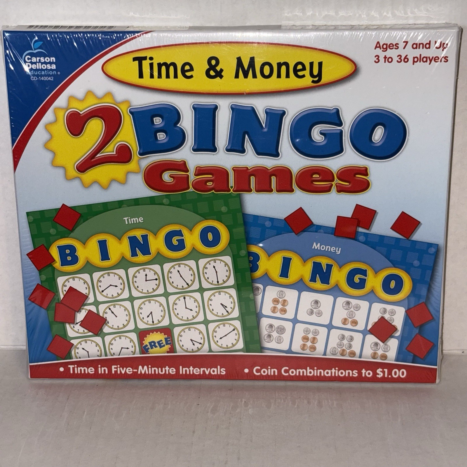 Carson Dellosa Time And Money Bingo Game for Kids Fun Learning Ages 7+