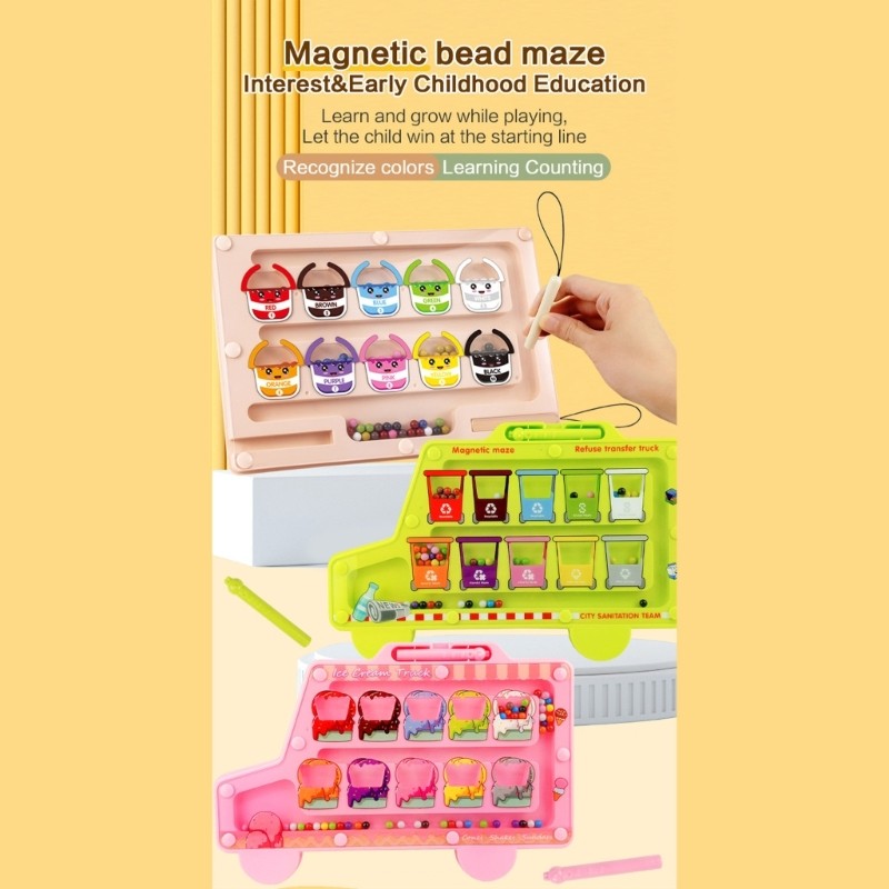 Maze Board Walking Bead for Kids Educational Color Sorting Activity Toy