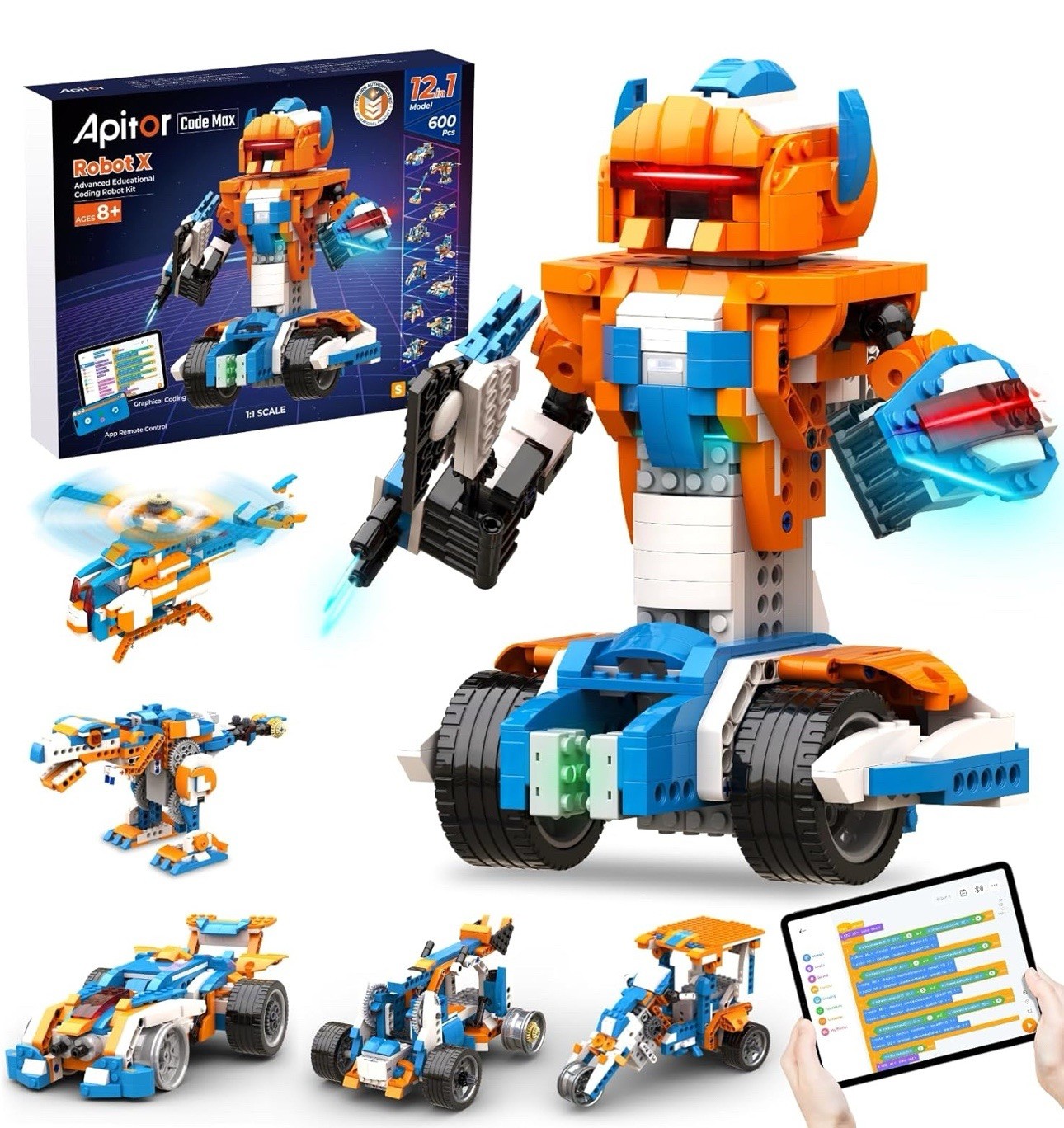 Apitor Robot X, STEM Robot Toys for Kids 8-12 App-Enabled Educational Coding Toy