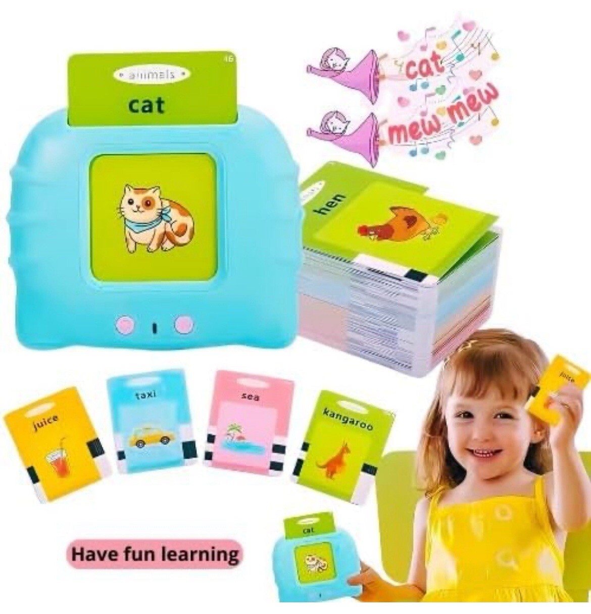 Kawaps Interactive Sound Learning Toy for Toddlers with Music 520 Flash Cards…