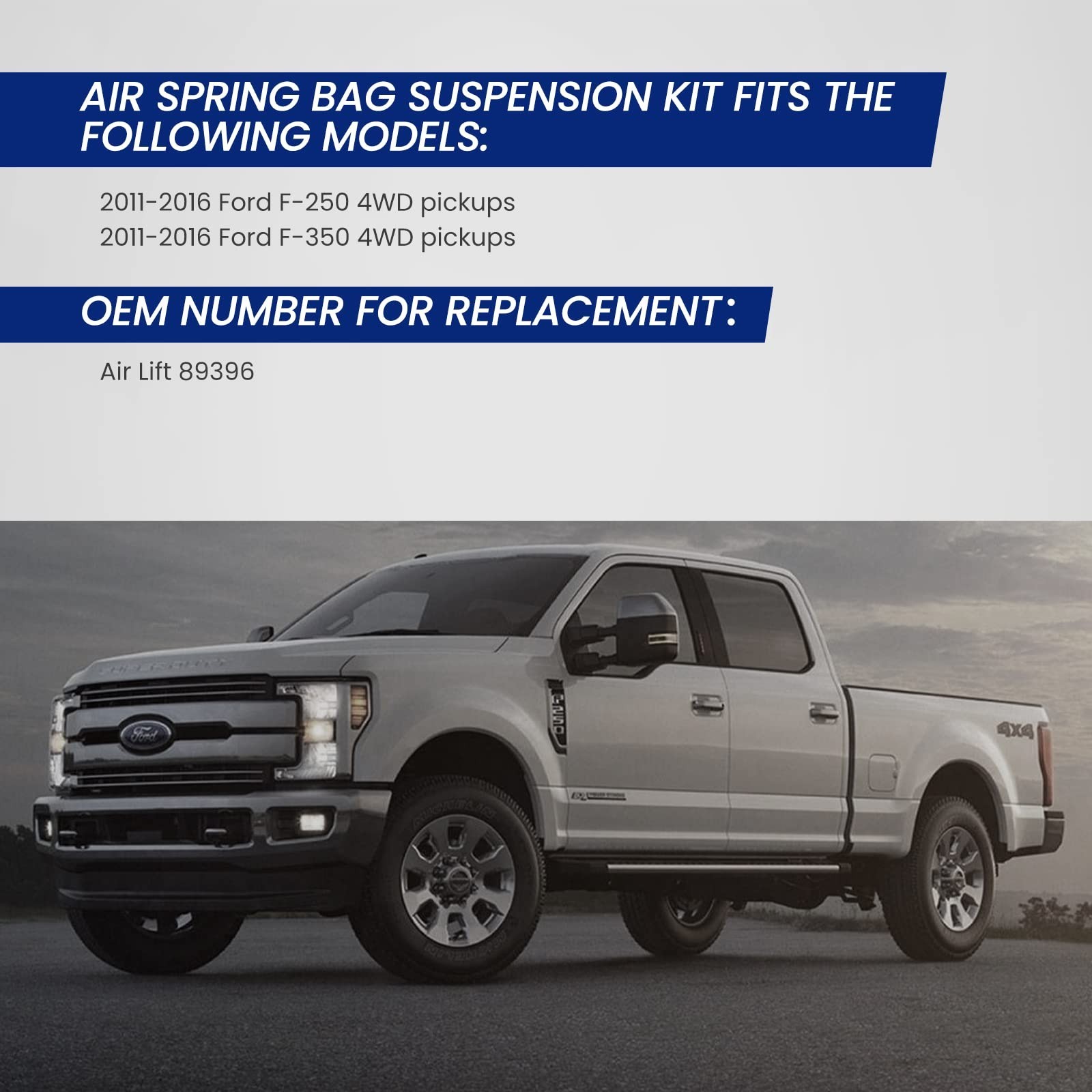 Air Suspension Kit Compatible with 2011-2016 F-250 F-350 4WD Pickups, OEM Num…