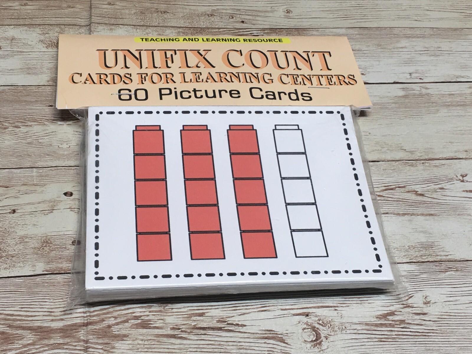 Unifix Count – Cards for Learning Center 60 Cards- Teaching supplies