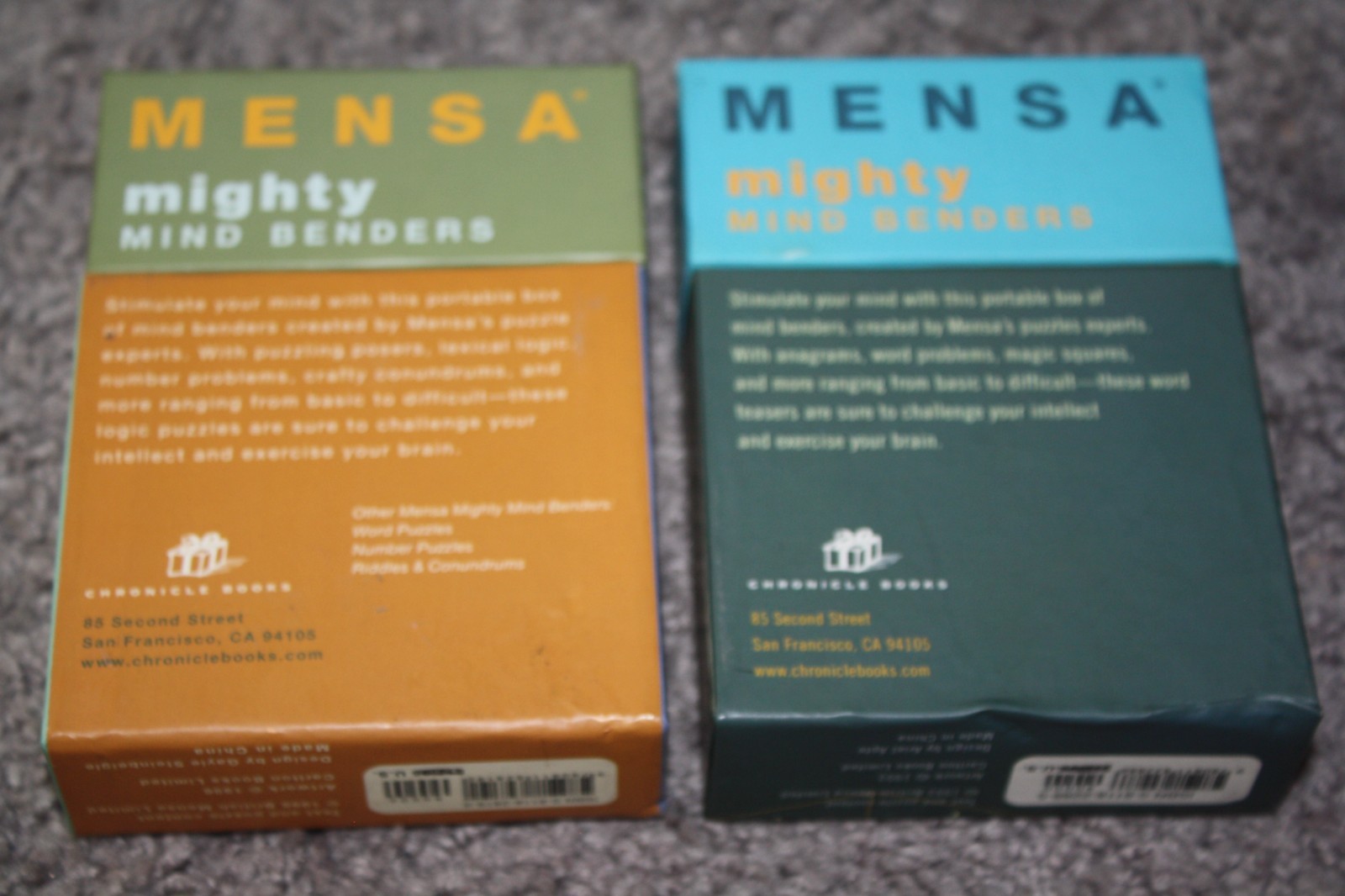 Mensa Logic Puzzles and Mighty Mind Benders Flash Card Games