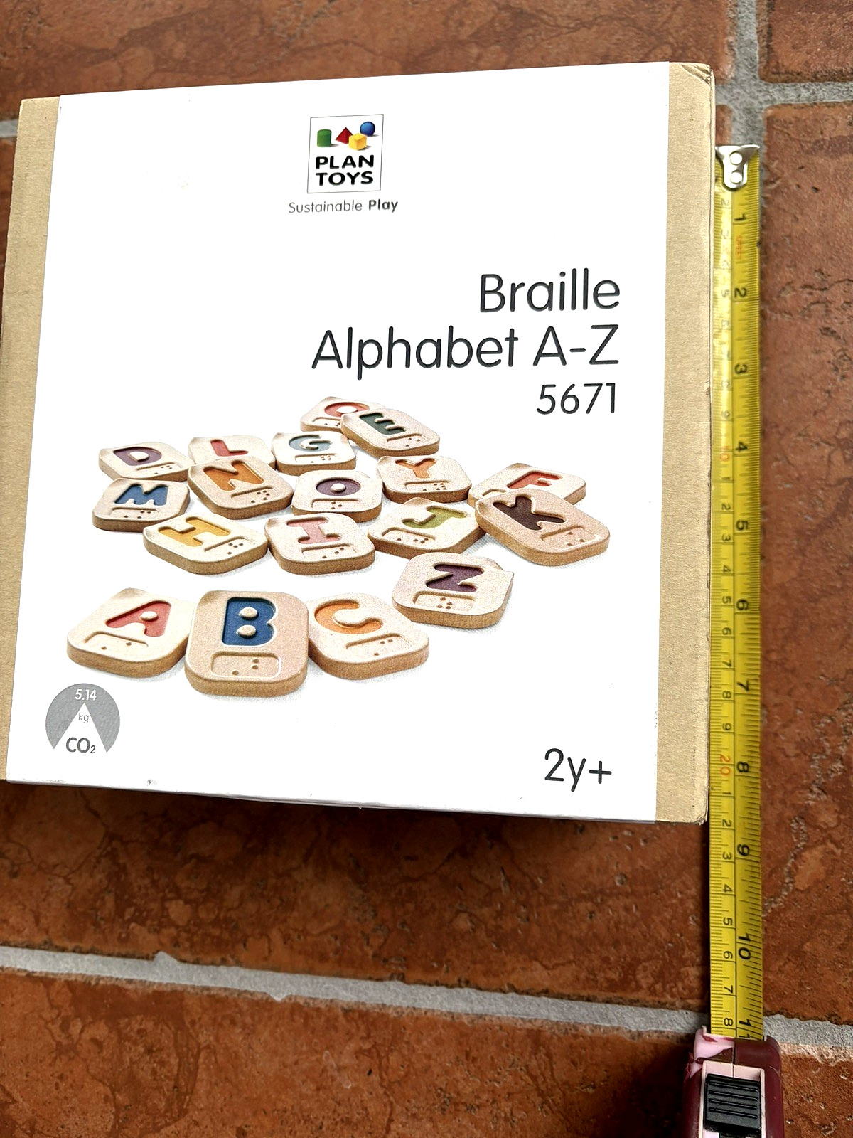 Braille Alphabet A-Z(#5671)by PlanToys,26 Two Sided Wood Pcs.Letters+Braille New