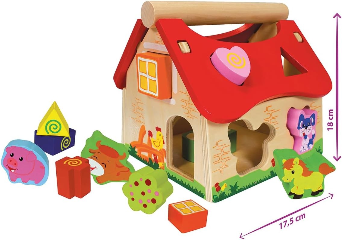Eichhorn 100002098 Colourful Farmhouse Baby Toy Quality Wooden Sorter Comes with