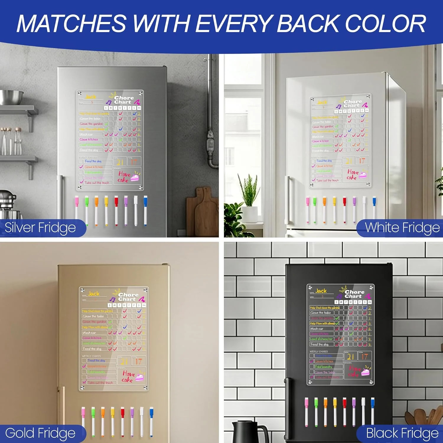 1pc Acrylic Magnetic Chore Chart for Kids, Chore Board, Dry Erase Chore Chart, 1