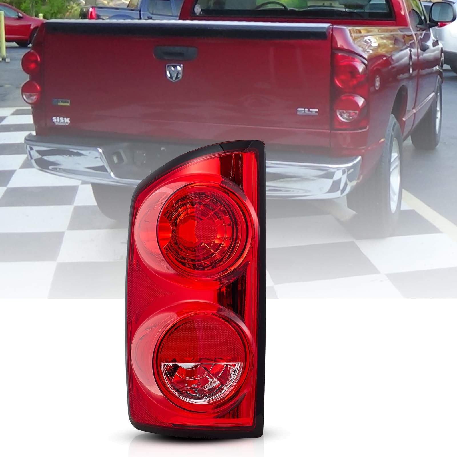 Awayet Tail Light Assembly Driver Left Side for 2007-2009 Dodge Ram 1500 2500