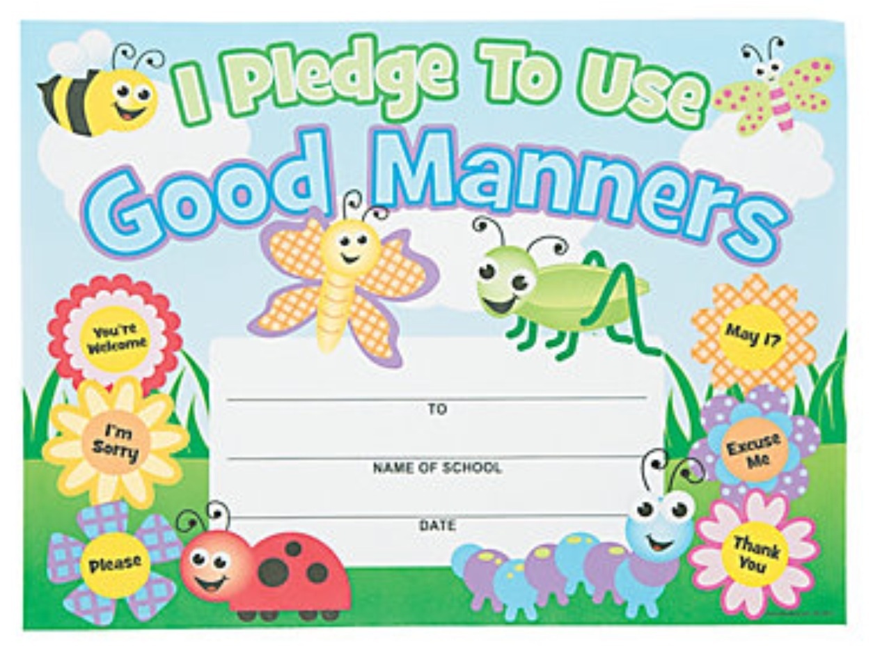 New 25 I Pledge Good Manners Certificates ~ Teaching Reward Award ~ Fast Ship