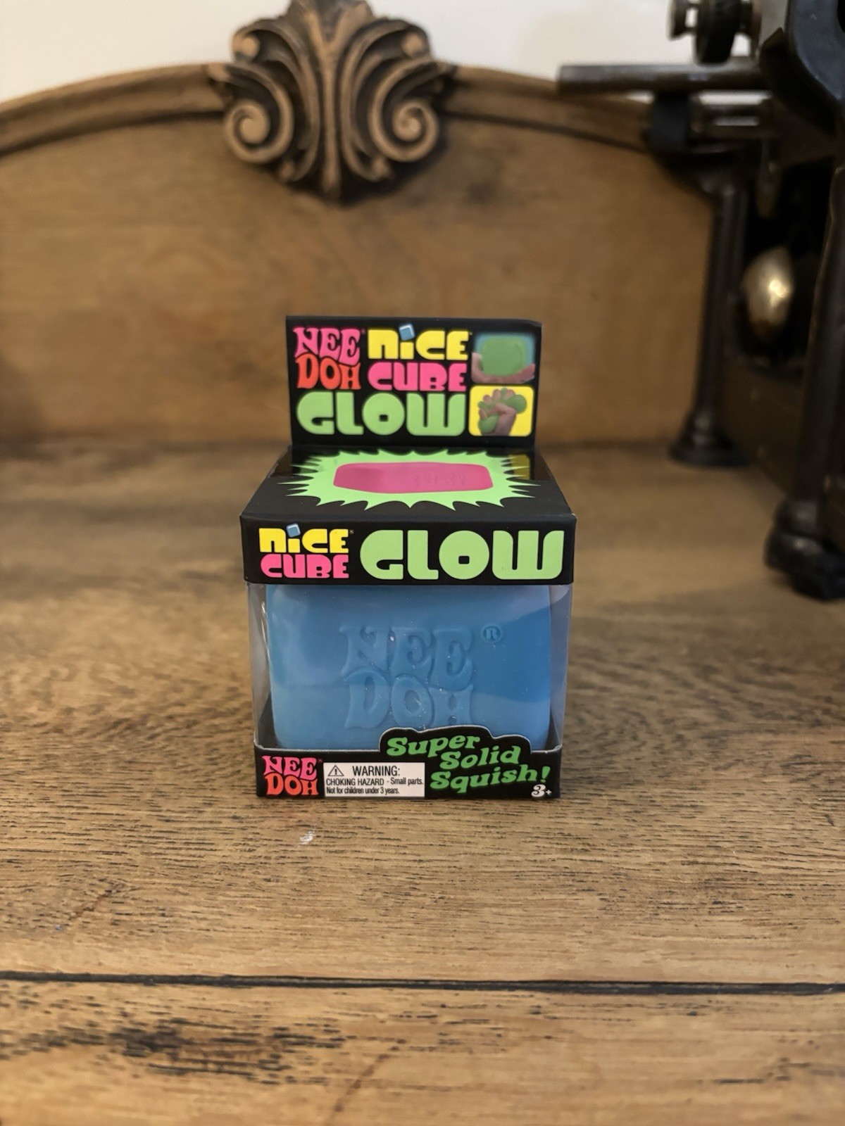 NeeDoh Nice Cube Glow Blue Squish Toy
