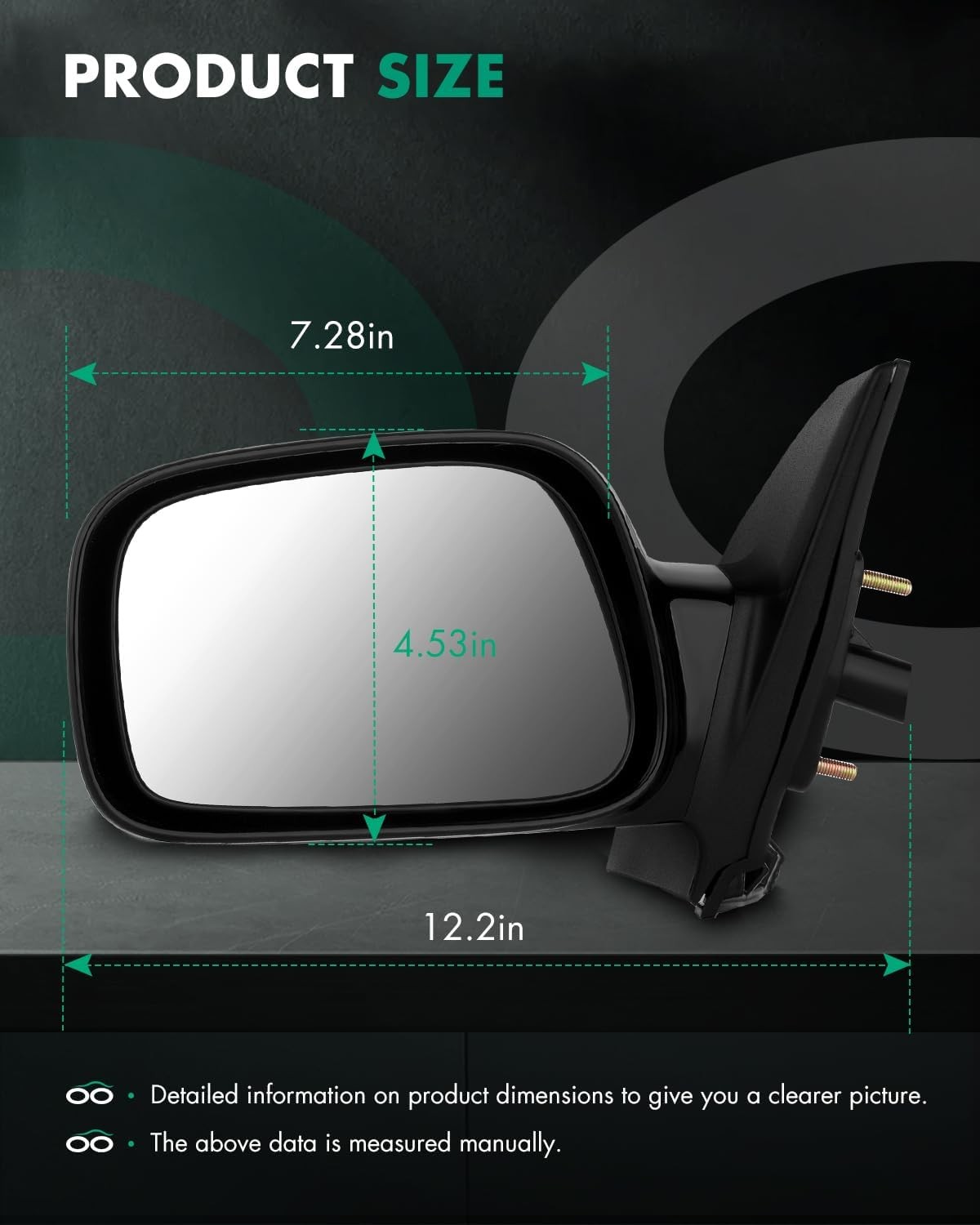SCITOO Driver Side Mirror Toyota Corolla 2003 2008 New
