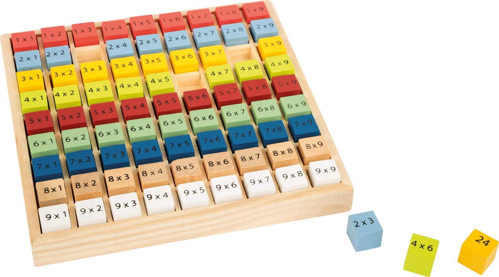 small foot 11163 Colorful 1×1 “Educate” made of wood, with 81 number cubes to le