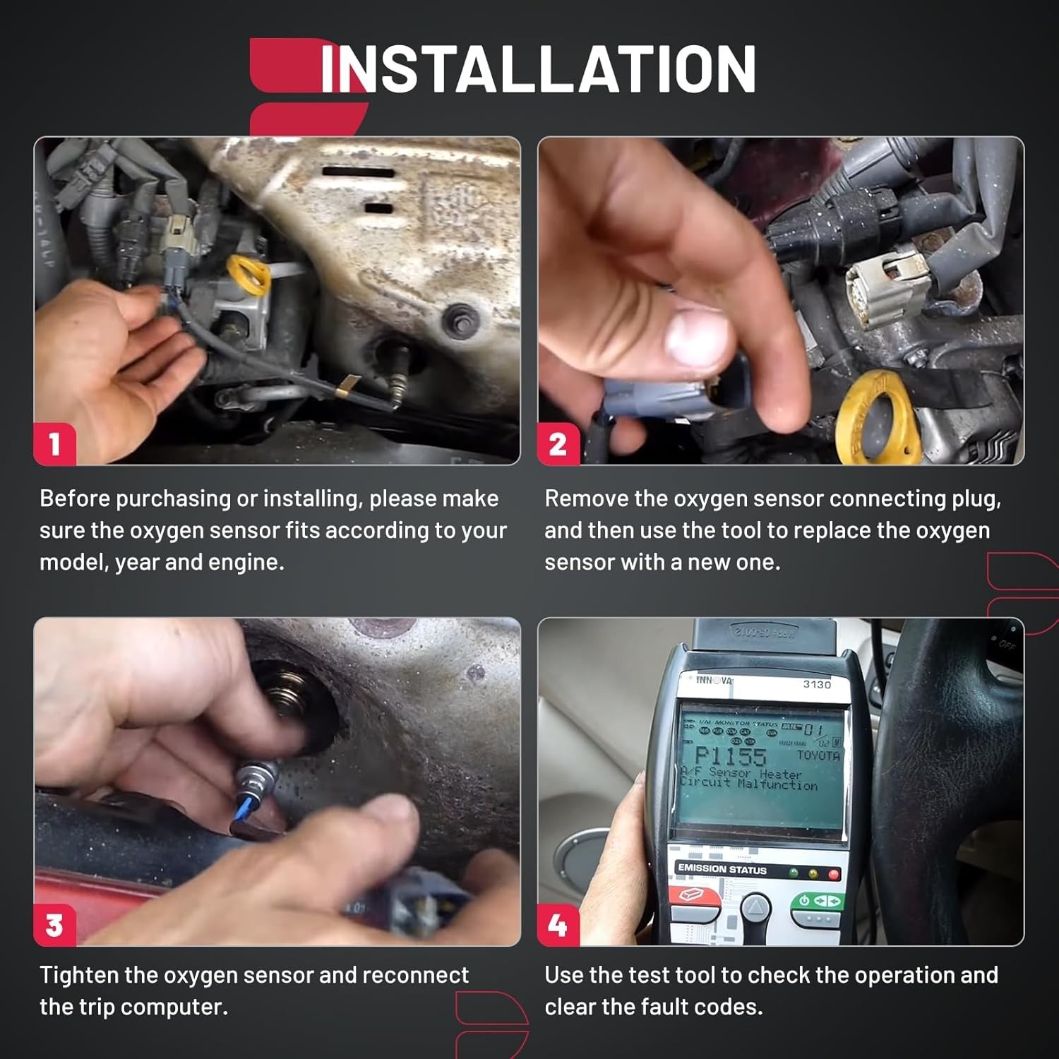 BDFHYK Oxygen Sensor Upstream & Downstream O2 Sensor, Compatible with Lexus…