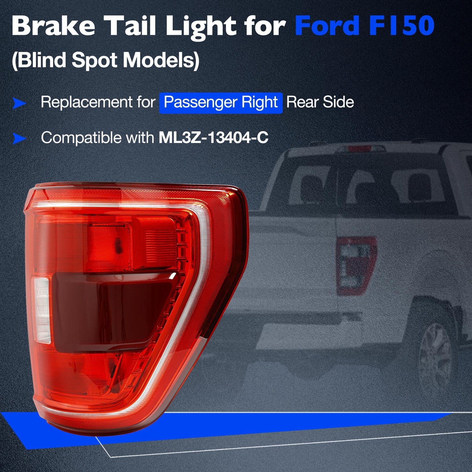 Tail Light with Blind Spot Compatible with 2021 2022 2023 Ford F150 XLT Rear …