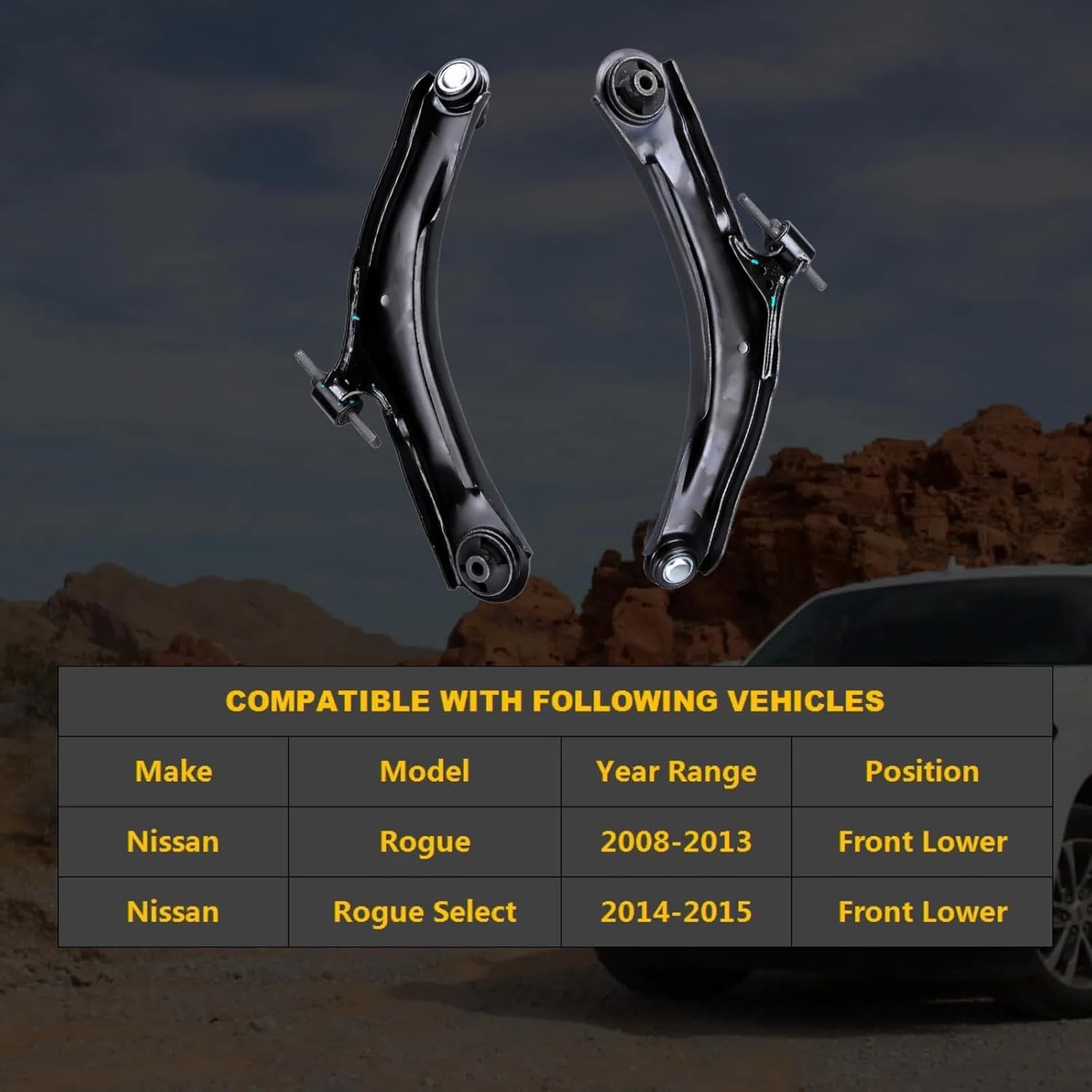 2pc Front Lower Control Arm Kit K621452 K621453 for Nissan Rogue 2008 2009 2010