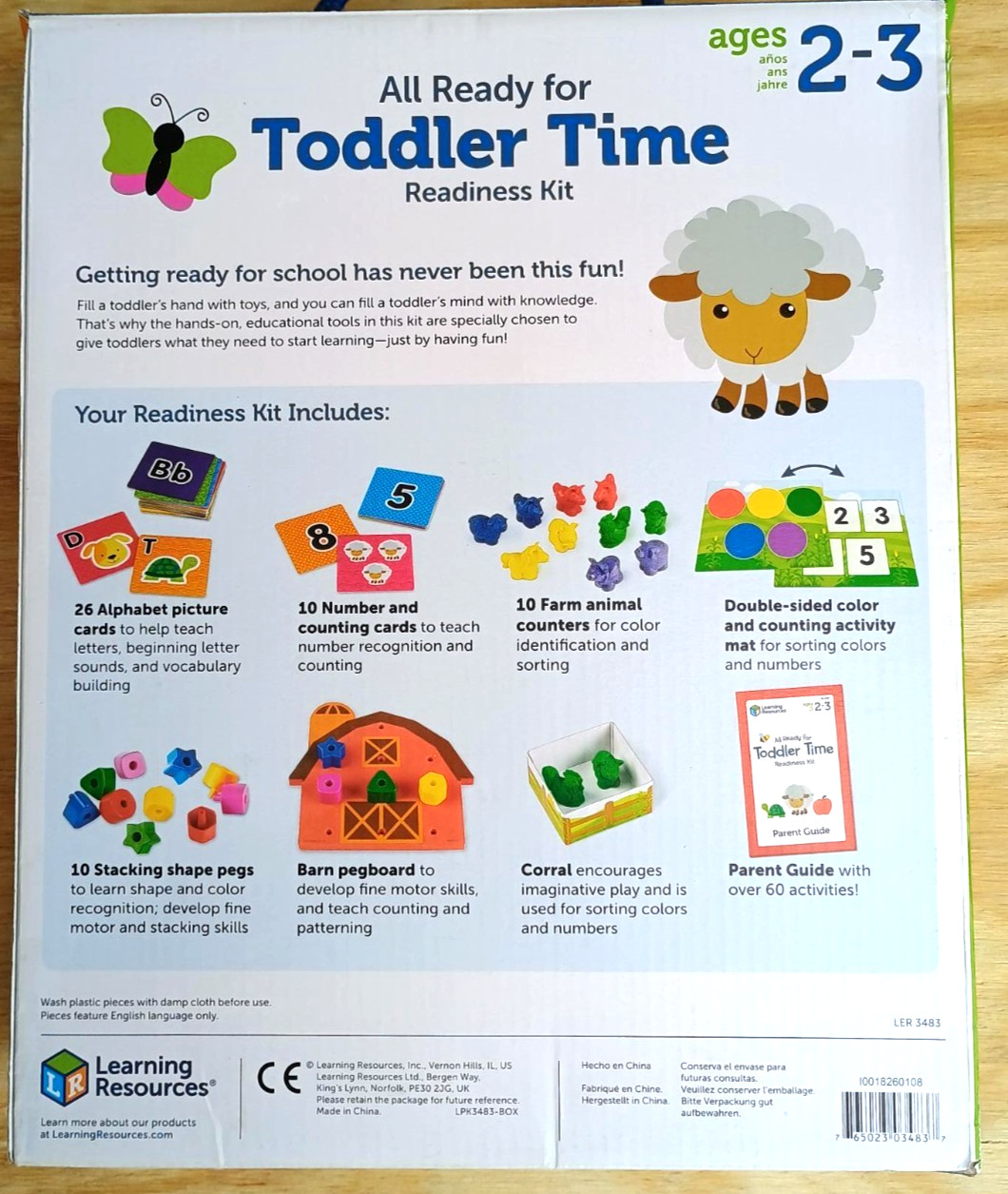 Complete LEARNING RESOURCES (LR) All Ready For Toddler Time Readiness Kit 3483