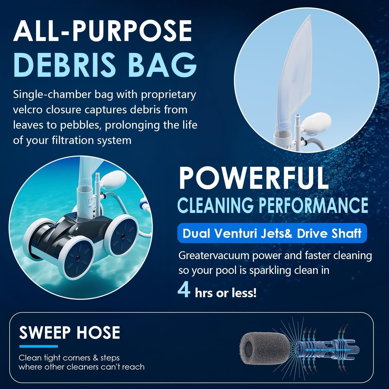 MAKHOON UPGRADE POOL PRESSURE SIDE SWEEPER PROFESSIONAL SOLUTION