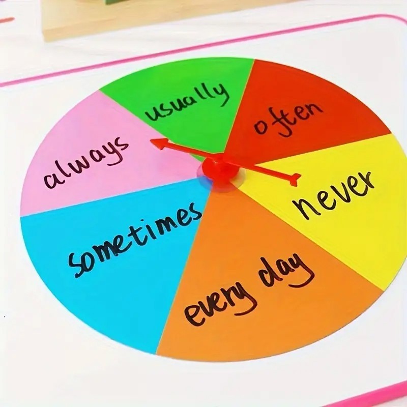 6 Colors Magnetic Dry Erase Spinning Board Teaching Tool Blackboard Classroom