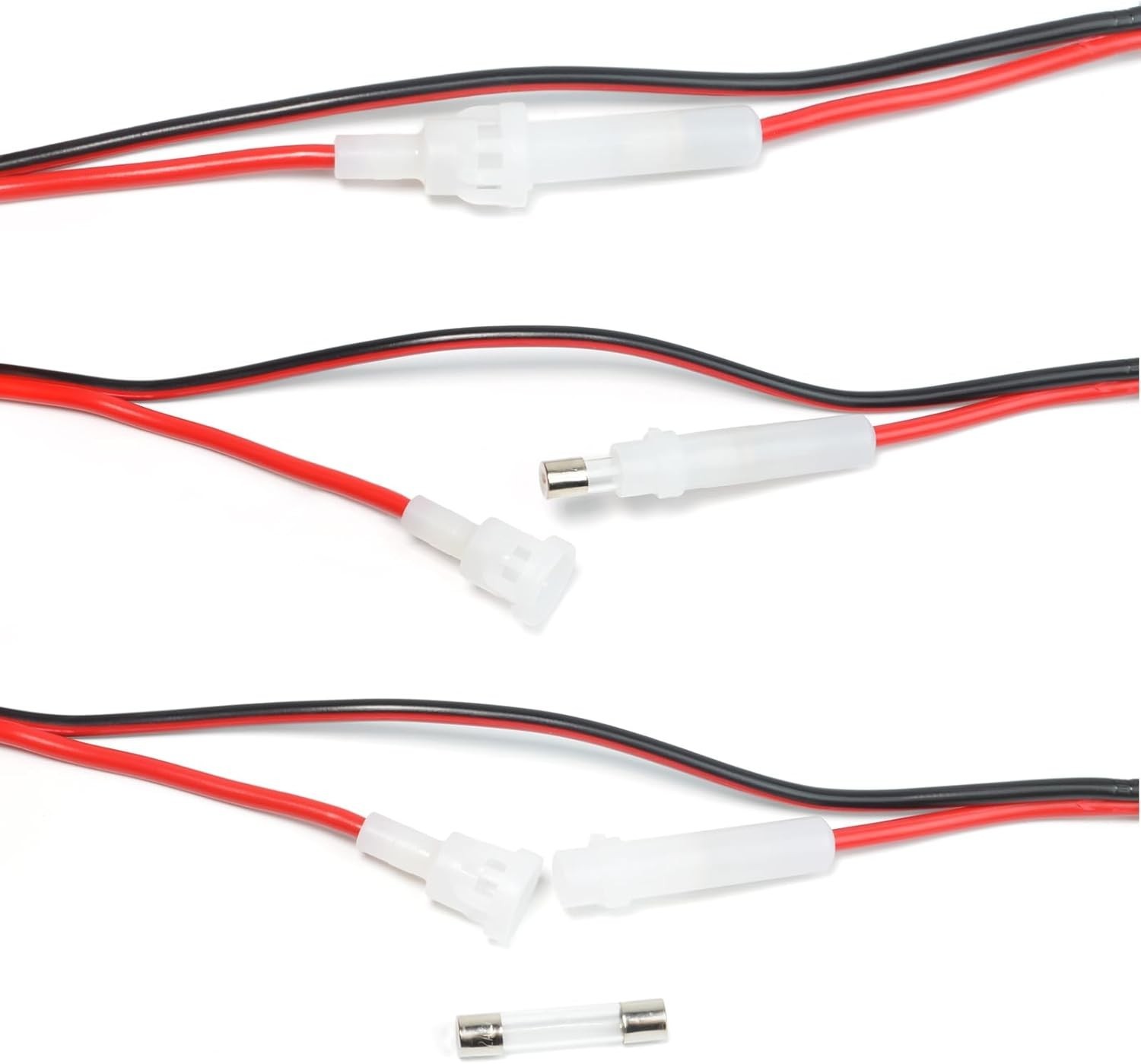 2-Wire 3 Pin CB Radio Power Cord with Stripped Ends, 4.8 ft Fused Power Cable
