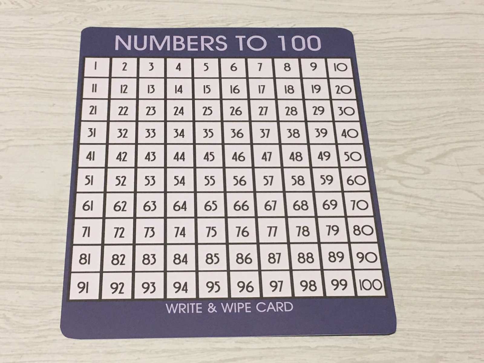 Set of 10 – Math Laminated Number to 100 Work Mats – Dry Erase