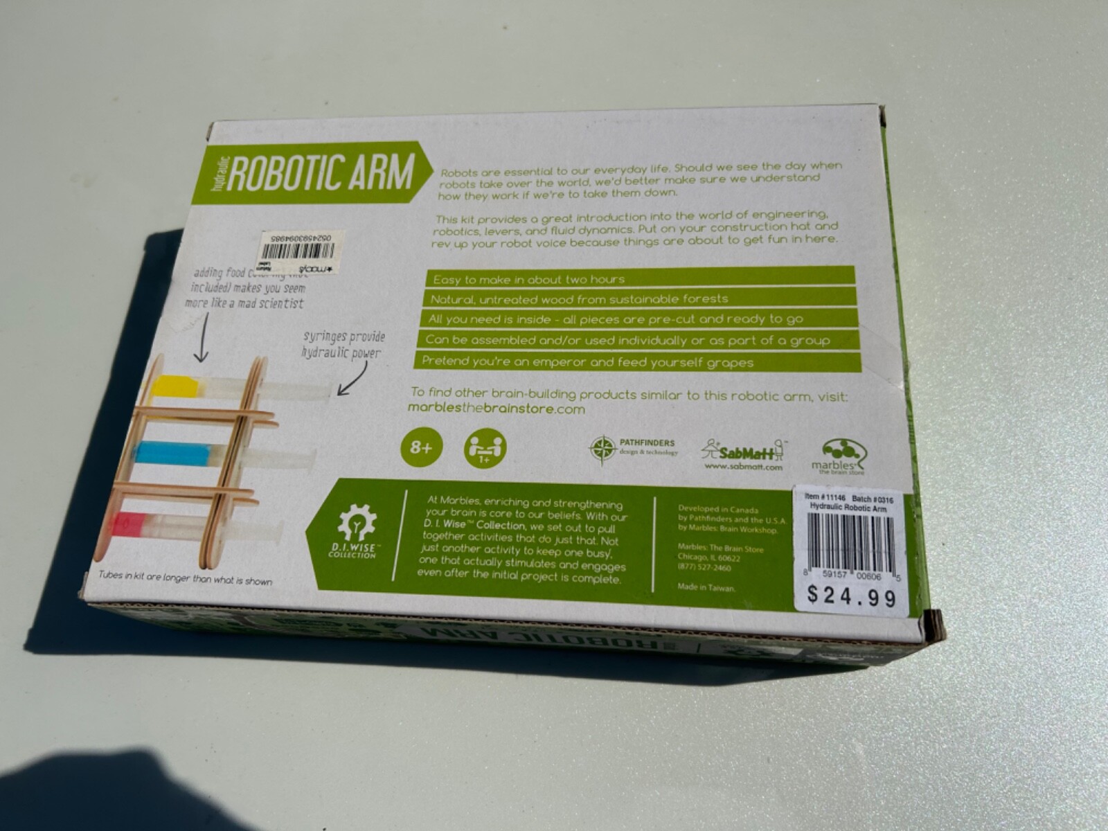 [NEW] Robotic Arm Hydraulic Building Science Kit by Marbles Brain Workshop