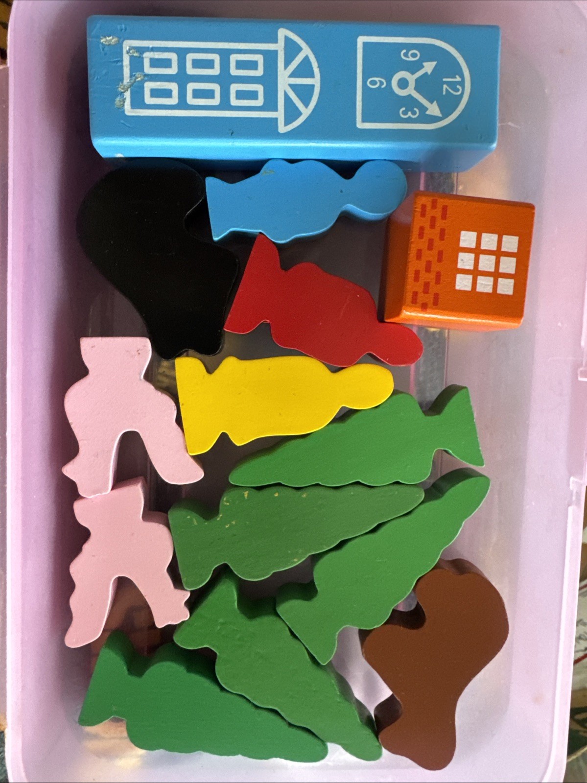 Set of 25 Wooden Zoo Animal Blocks Toys Preschool Kids Homeschool Educational