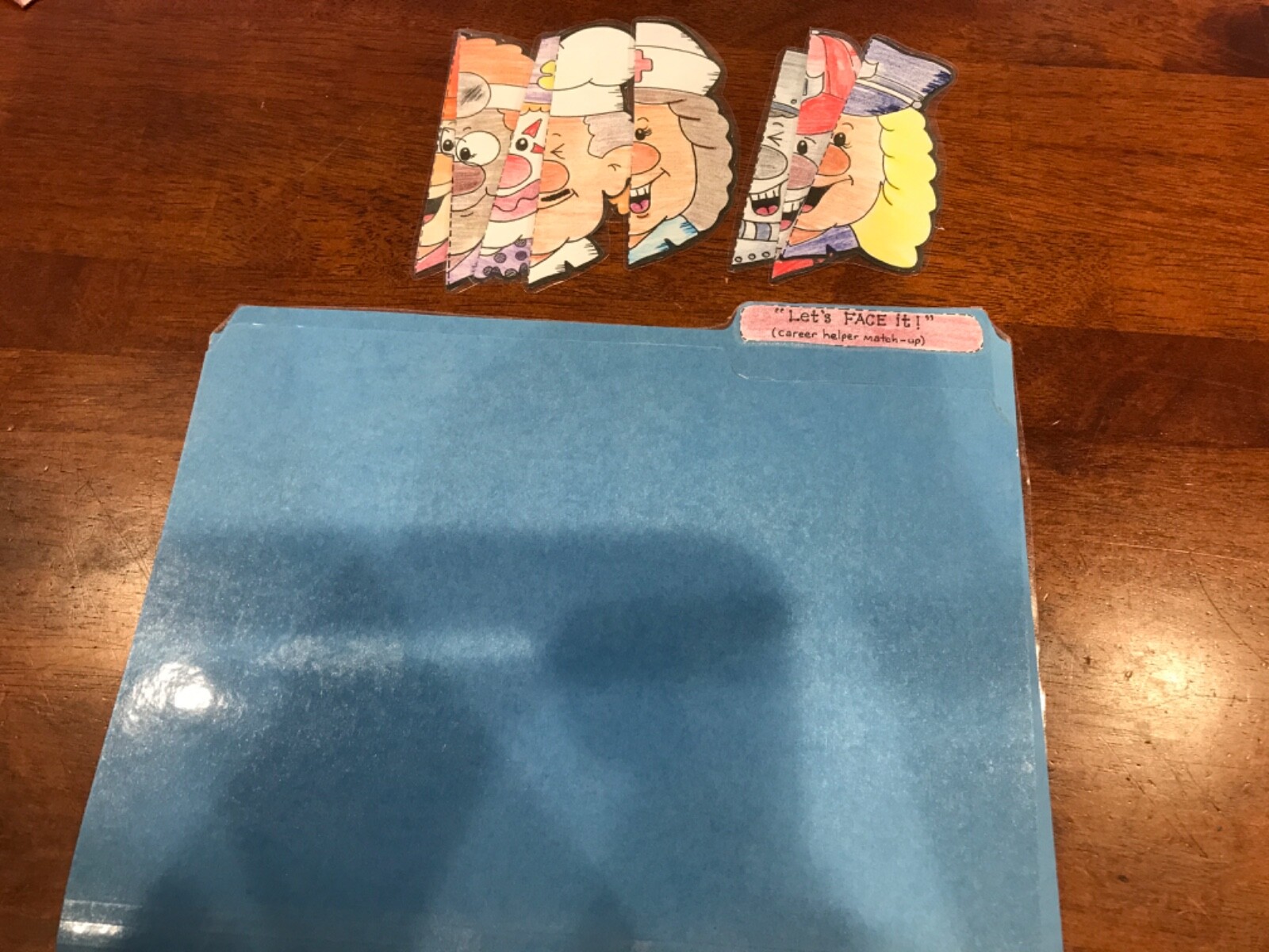 Let’s Face It! Career Helper Match Up Social Studies grades k-4 file folder game