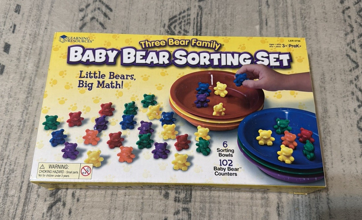 Learning Resources Baby Bear Sorting Set, Six Bowls, 102 Pieces Brand New!