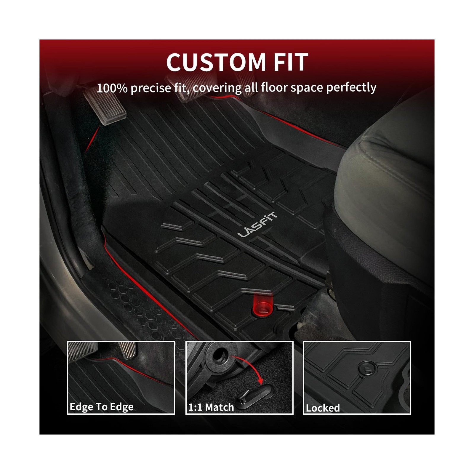 LASFIT Floor Mats 2013-2018 for Dodge Ram 1500/2500/3500 Crew Cab, 2019-2024 …